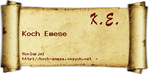 Koch Emese névjegykártya